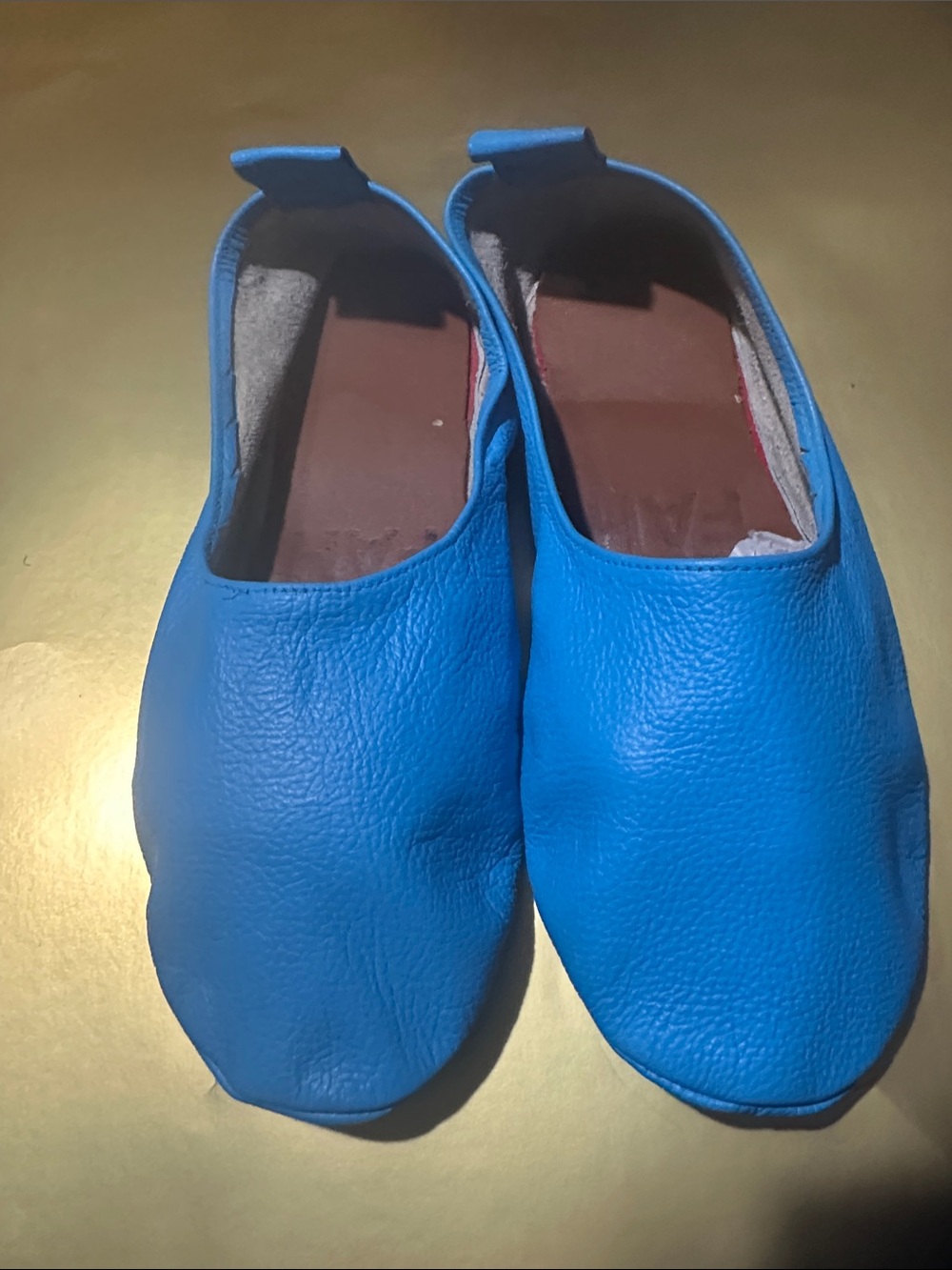 Blue Women's Slip-On Leather Slippers
